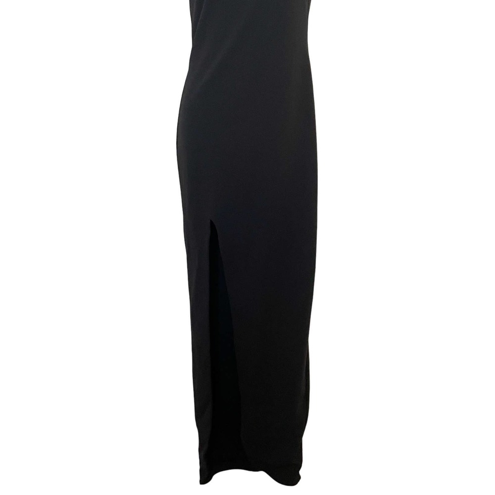 Nookie‎ One Shoulder Maxi Gown Black XL Stretch Side Slit Guest Formal Wedding - Picture 5 of 9